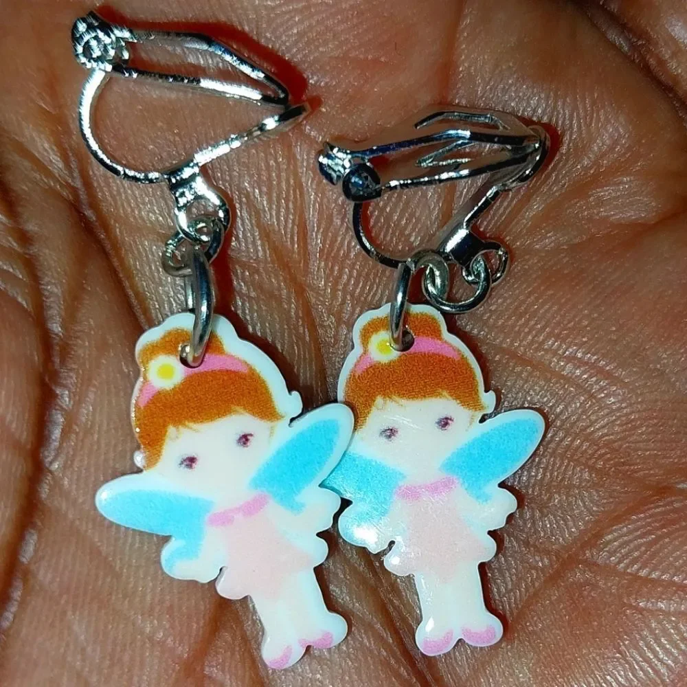 Super cute girls clip-on earrings
